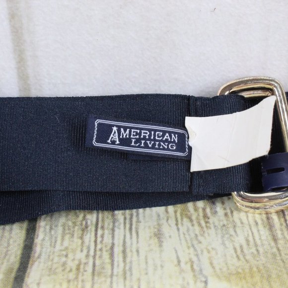 NWT American Living Blue Nylon Fabric Belt with Embroidered Eagle Flag Size L/XL - Picture 5 of 9